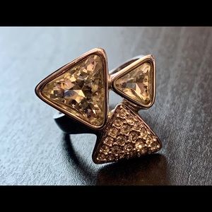 SWAROVSKI CRYSTAL COCKTAIL RING, RHODIUM PLATED